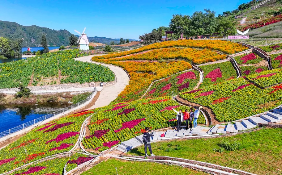 唐山迁西：赏花游玩 欢度假期