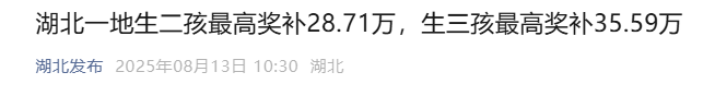 生二孩最高奖补28.71万 生三孩最高奖补35.59万 湖北一地落实鼓励生育新政策(图3)