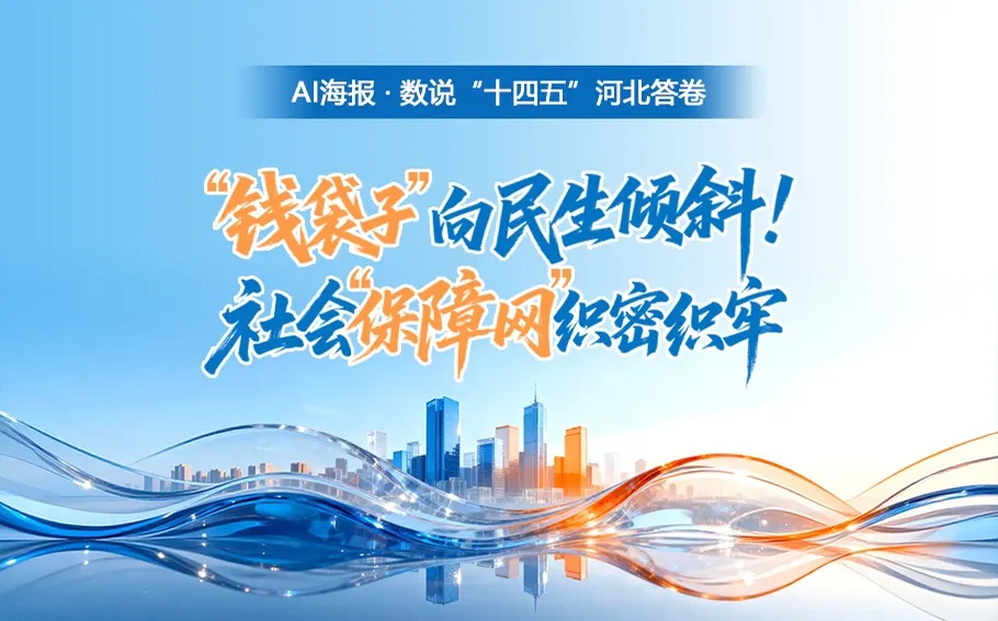 AI 海报 · 数说“十四五”河北答卷丨“钱袋子”向民生倾斜！社会“保障网”织密织牢