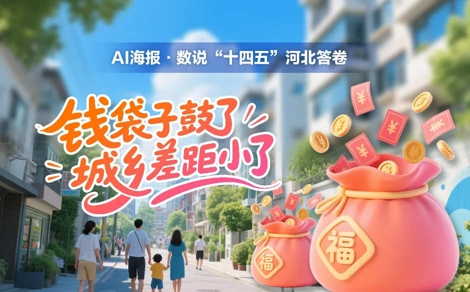 AI 海报 · 数说“十四五”河北答卷丨钱袋子鼓了 城乡差距小了