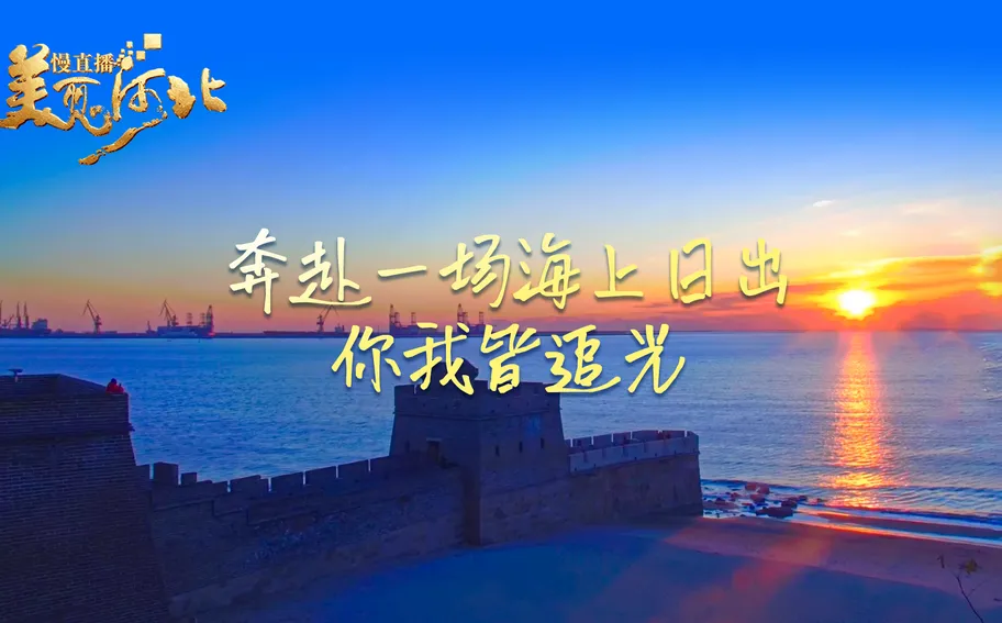 《美丽河北》慢直播·海报丨奔赴一场海上日出，你我皆追光
