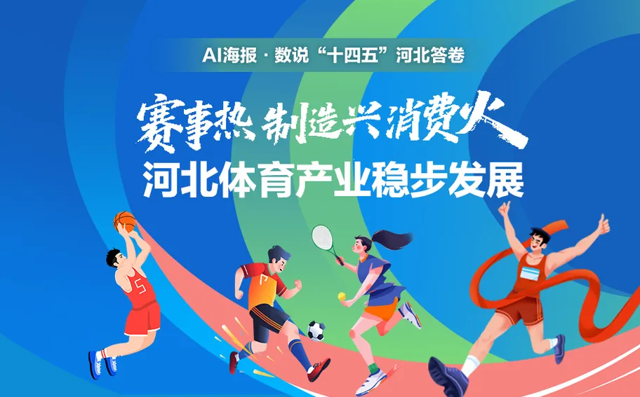 AI 海报·数说“十四五”河北答卷丨赛事热 制造兴 消费火 河北体育产业稳步发展