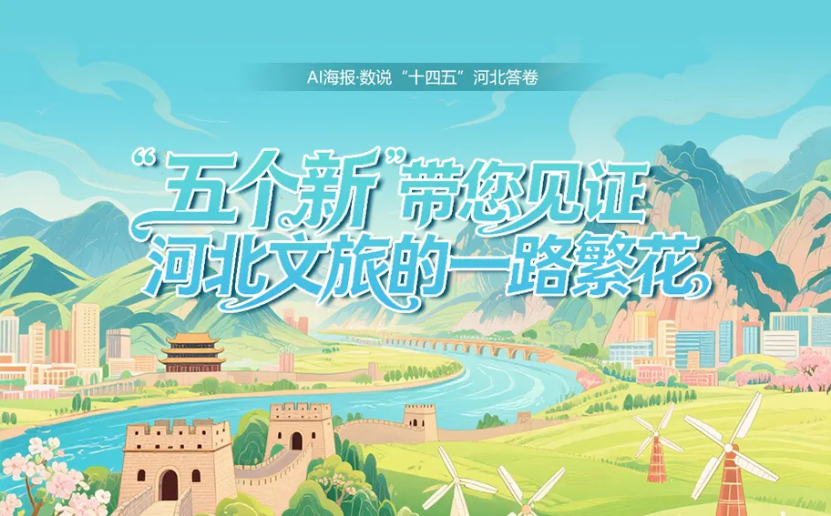 AI海报·数说“十四五”河北答卷丨“五个新”带您见证河北文旅的一路繁花