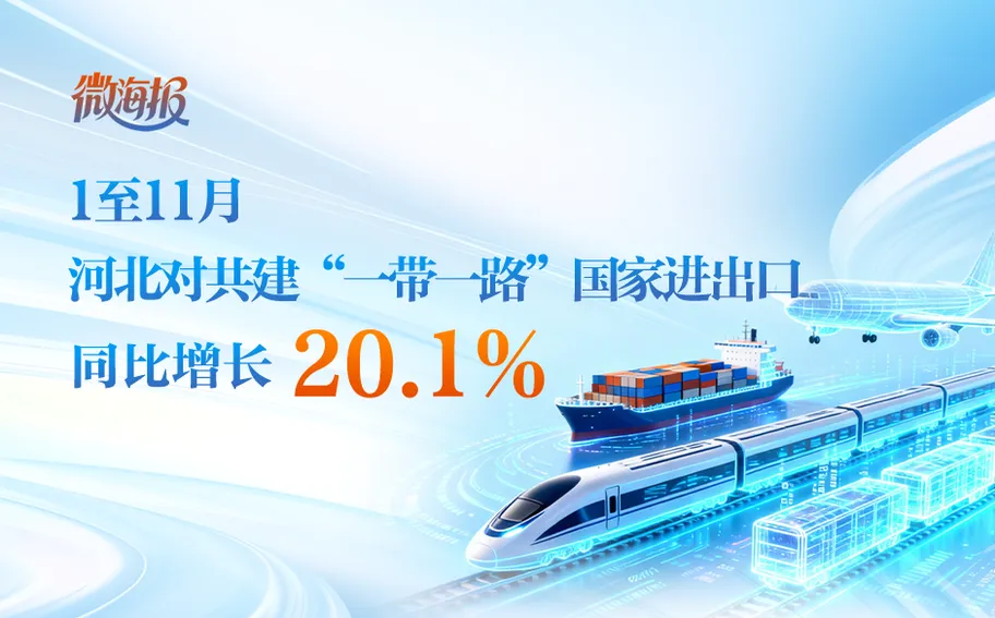 微海报丨1至11月，河北对共建“一带一路”国家进出口同比增长20.1%