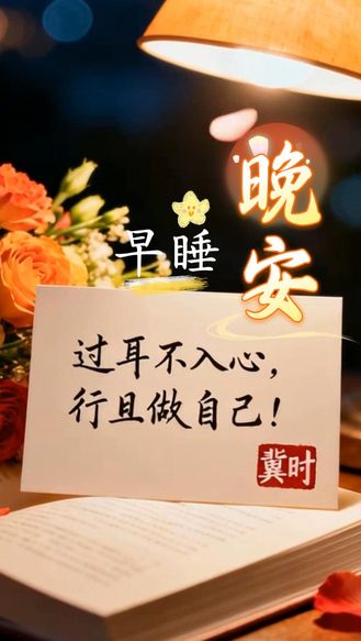 早睡晚安 | 过耳不入心，行且做自己！