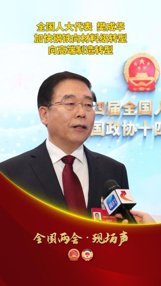【全国两会·现场声】全国人大代表  樊成华 加快钢铁向材料级转型向高端制造转型