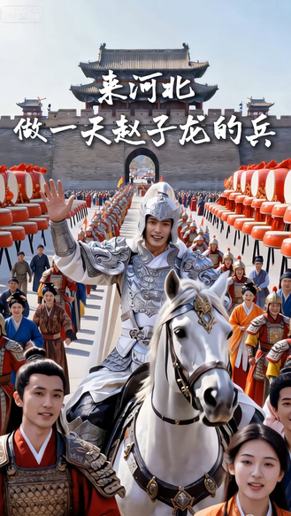 看赵子龙穿越千年重返正定，向您发出邀约：同擂常山战鼓~丨这么近，那么美，周末到河北 #来河北做一天赵子龙的兵