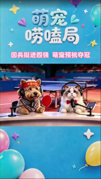萌宠唠嗑局：国乒挺进四强 萌宠预祝夺冠