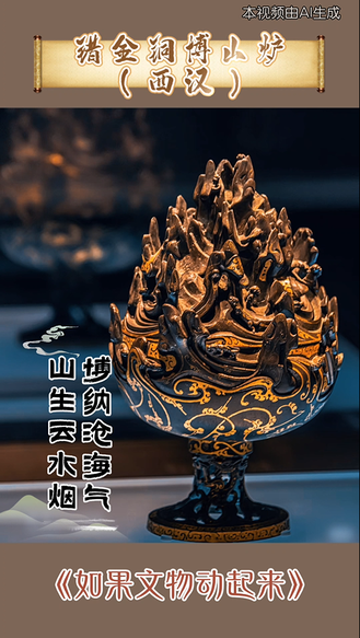 如果文物动起来丨古人心目中的“海上仙山”什么样？速来围观汉代“氛围组”组长#2026国际博物馆日#错金铜博山炉#河北博物院