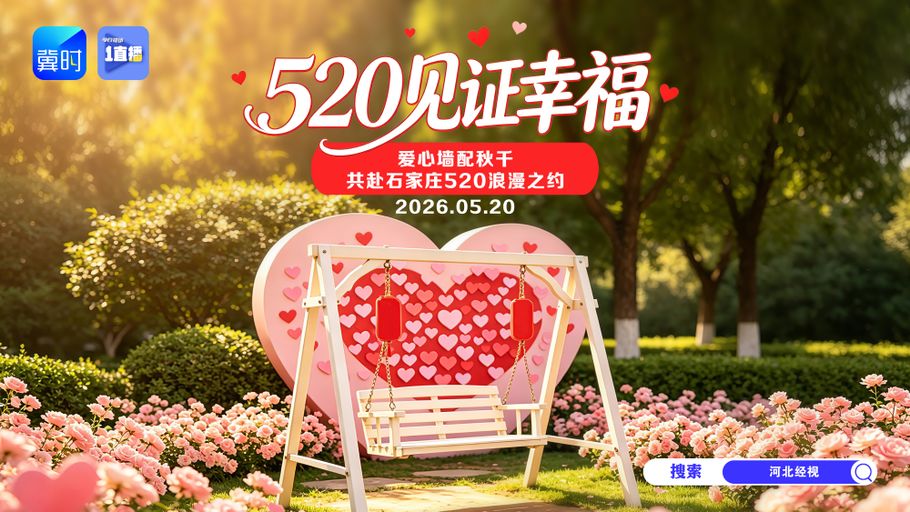 【1直播】520见证幸福丨爱心墙配秋千  共赴石家庄520浪漫之约