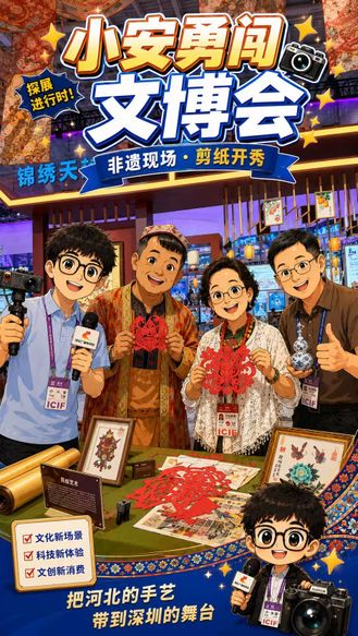 小安勇闯文博会｜当新疆天山脚下的木头羊遇到燕赵大地的剪纸，这一刻非遗在发光！@这么近 那么美 周末到河北@文博会@河北@美丽河北慢直播