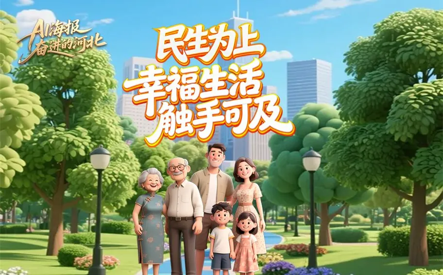 AI海报·奋进的河北 | 民生为上 幸福生活触手可及