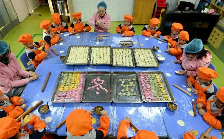 河北邯郸：彩色饺子飘香迎冬至